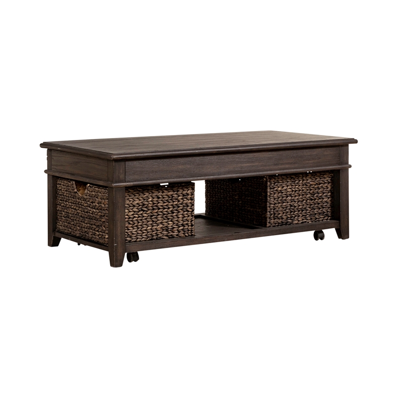 Liberty Furniture Mill Creek 3-Piece Wood Cocktail Table Set in Espresso