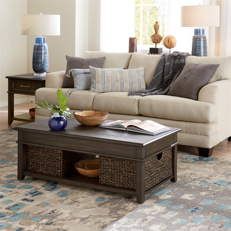 Liberty Furniture Mill Creek 3-Piece Wood Cocktail Table Set in Espresso