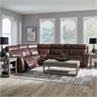 Liberty Furniture Blair 6-Piece Transitional Leather Sectional in Brown