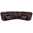 Liberty Furniture Blair 6-Piece Transitional Leather Sectional in Brown