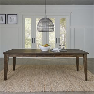 Midland Falls Rectangular Leg Table - Rustic Brown
