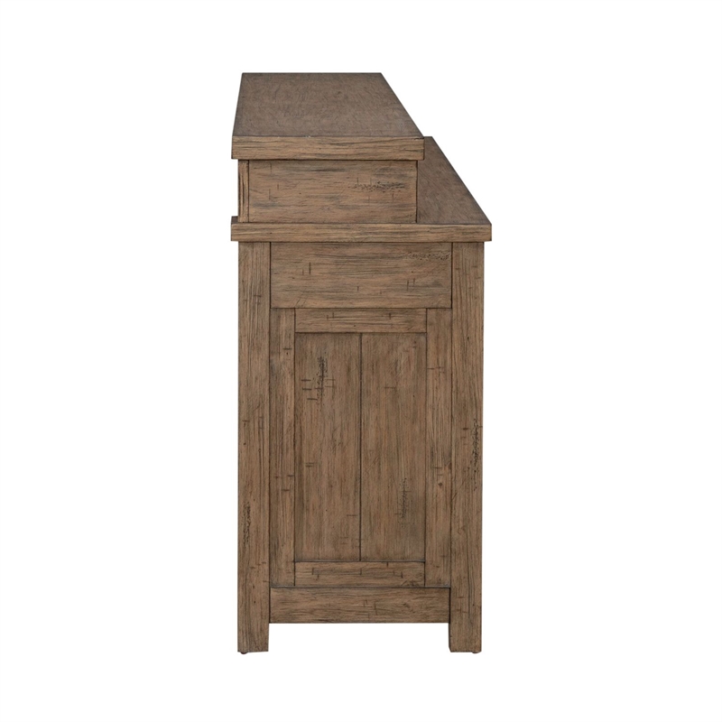 Liberty Furniture Pinebrook Ridge Console Bar Table in Weathered Toffee