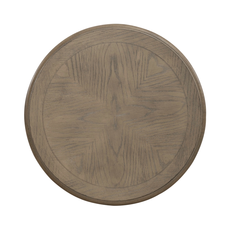 Magnolia Manor Round End Table - Weathered Bisque Finish