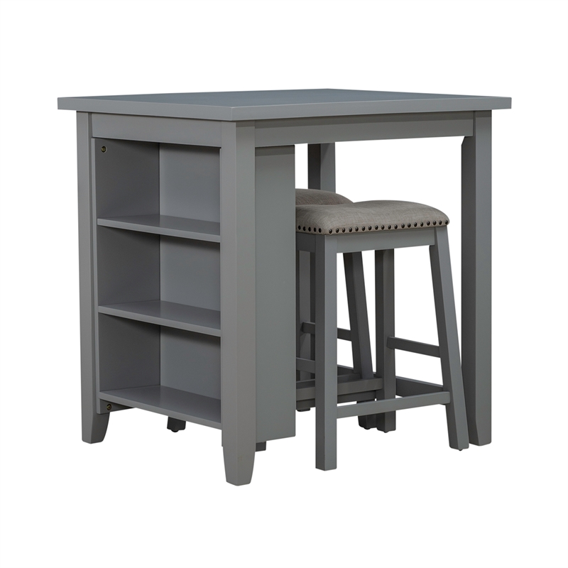 Brook Creek 3 Piece Counter Set in Gray