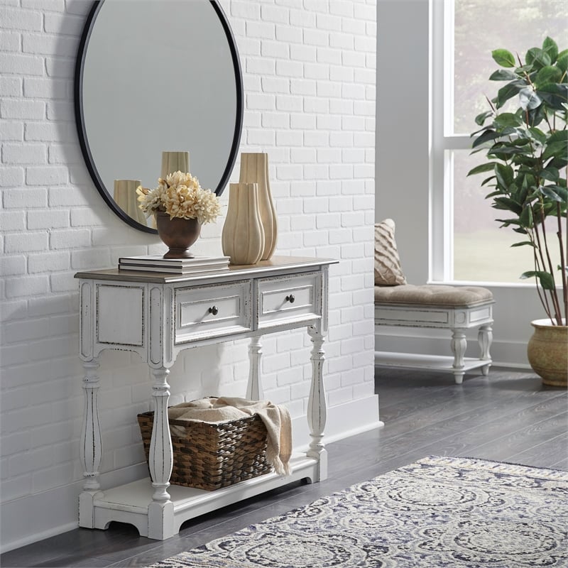 Magnolia Manor Hall Console in White