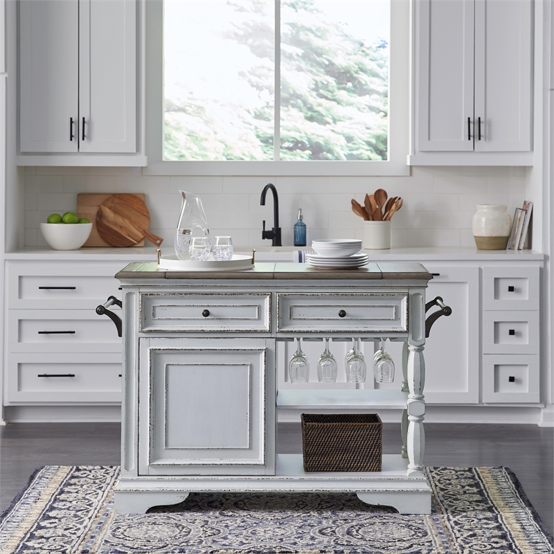 Magnolia Manor Bar Cart in White