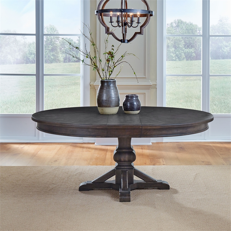 Paradise Valley Pedestal Table Set in Brown