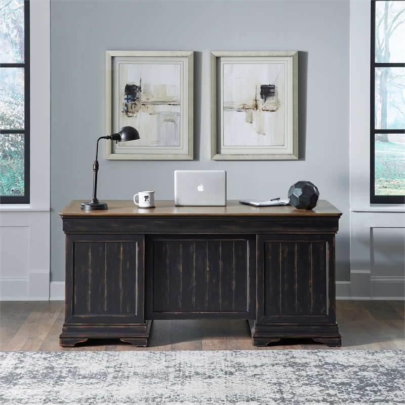 Meritage Jr Executive Desk - Aged Charcoal