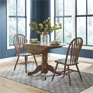 Carolina Crossing 3 Piece Drop Leaf Set in Antique Honey