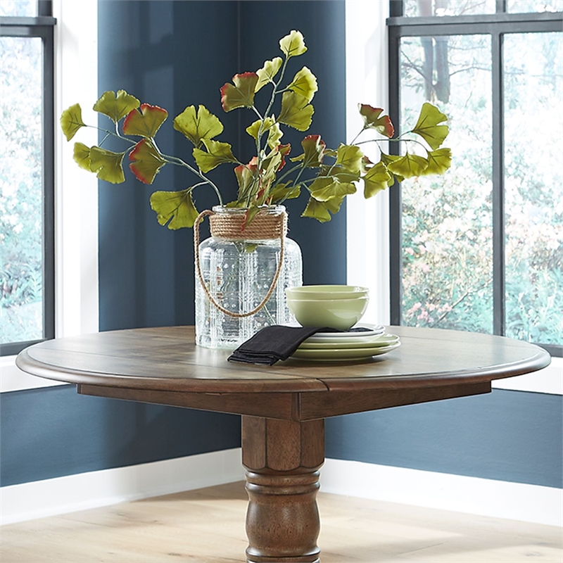 Liberty Furniture Carolina Crossing Drop Leaf Table Set - Brown
