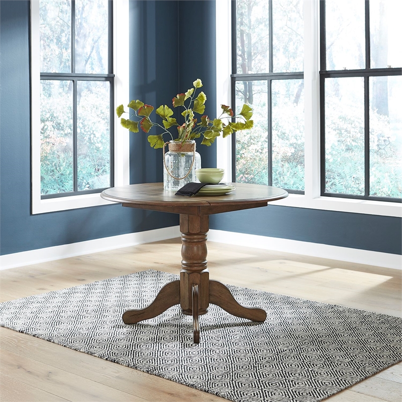 Liberty Furniture Carolina Crossing Drop Leaf Table Set - Brown