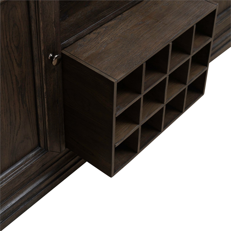 Liberty Furniture Grant Park Rubber Wood Wine Buffet in Cappuccino