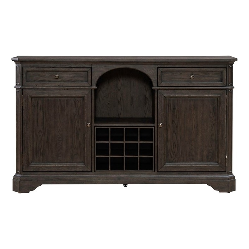 Liberty Furniture Grant Park Rubber Wood Wine Buffet in Cappuccino