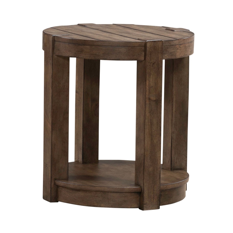 Liberty Furniture Broadmore Round Chairside Table - Brown