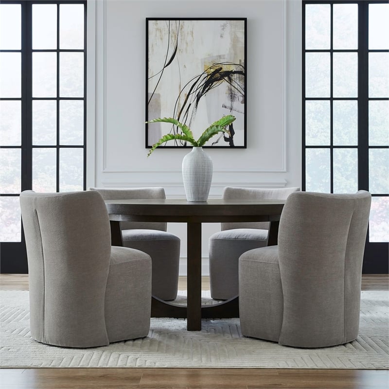 Liberty Furniture Accent Dining Chair with Castors - Rounded Back - Truffle