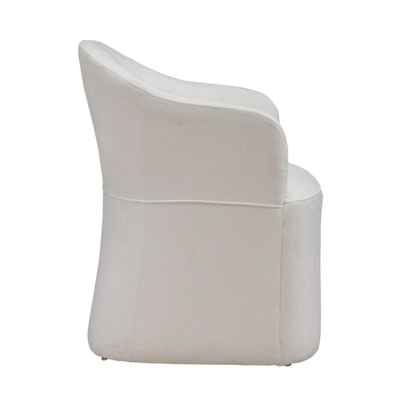 Liberty Furniture Accent Dining Chair with Castors - Squared Arm - Ivory