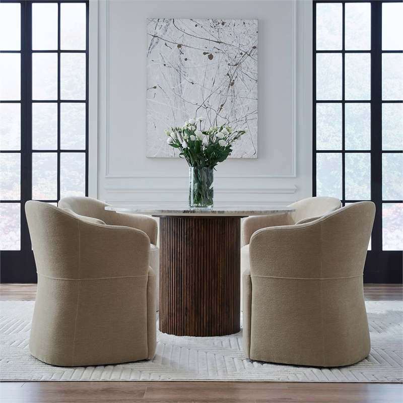 Liberty Furniture Accent Dining Chair with Castors - Squared Arm - Wicker