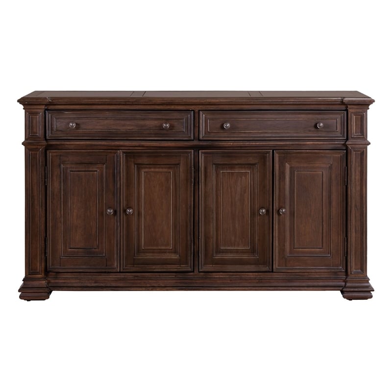Liberty Furniture Providence Park Dining Room Buffet Cabinet Brown Hickory Wood