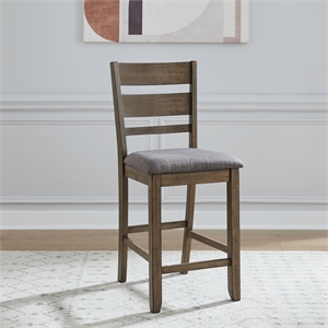Liberty Furniture Brook Bay Slat Back Uph Counter Chair (RTA) - Set of 2 - Brown