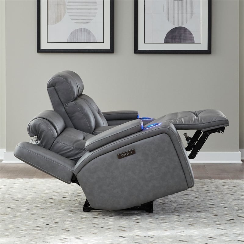 Liberty Furniture Chapman Loveseat w/ Console P2 & ZG - Gray