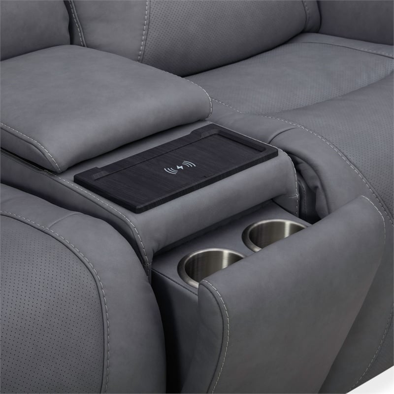 Liberty Furniture Chapman Loveseat w/ Console P2 & ZG - Gray