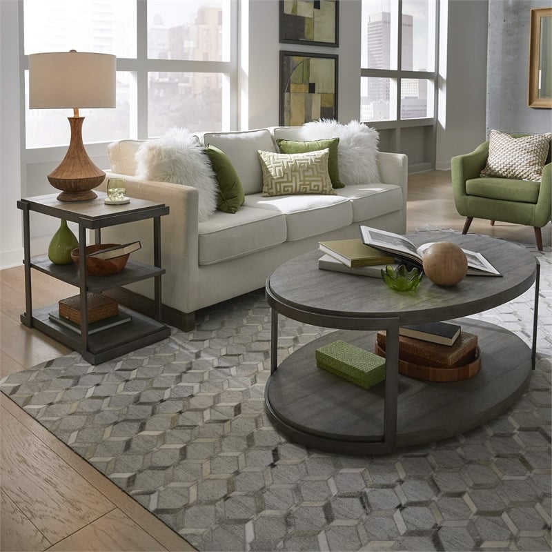 Liberty Furniture Modern View Opt 3 Piece Living Room Table Set - Gray