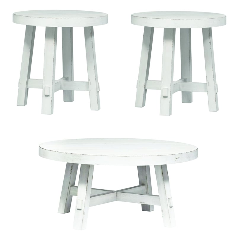 Liberty Furniture Modern Farmhouse 3 Piece Living Room Table Set - White
