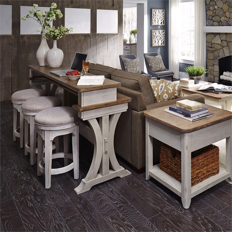 Liberty Furniture Farmhouse Reimagined 4 Piece Living Room Table Set - White