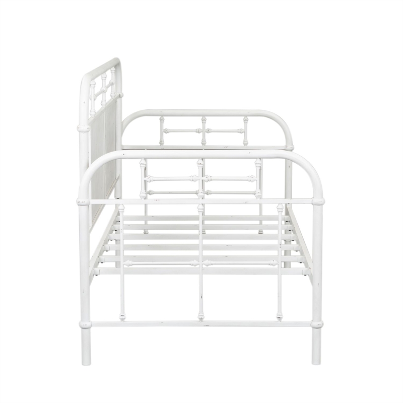 Liberty Furniture Vintage Series Twin Metal Day Bed - Antique White - Black