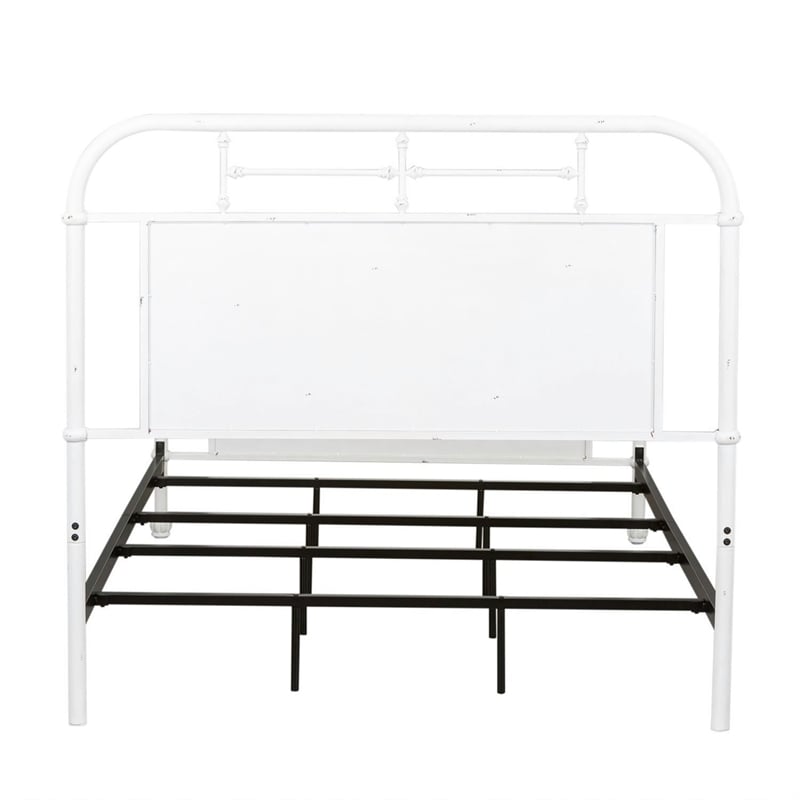 Liberty Furniture Vintage Series Full Metal Bed - Antique White - Black
