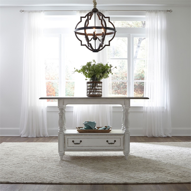 Liberty Furniture Magnolia Manor 5 Piece Gathering Table Dining Room Set - White