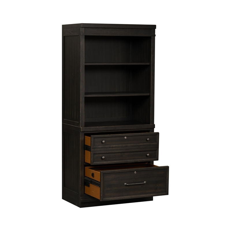 Liberty Furniture Harvest Home 2 Piece Hutch & Cabinet Set - Black