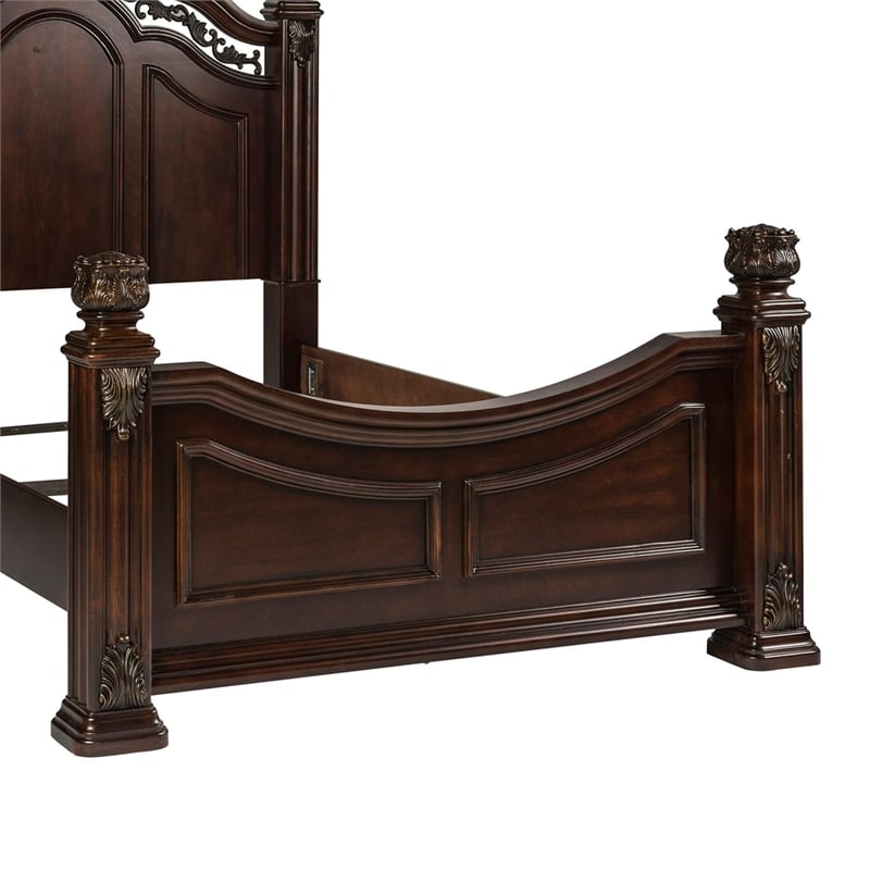 Liberty Furniture Messina Estates California King Poster Bed - Brown