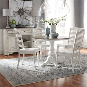Liberty Furniture Magnolia Manor 5 Piece Drop Leaf Dining Table Set - White