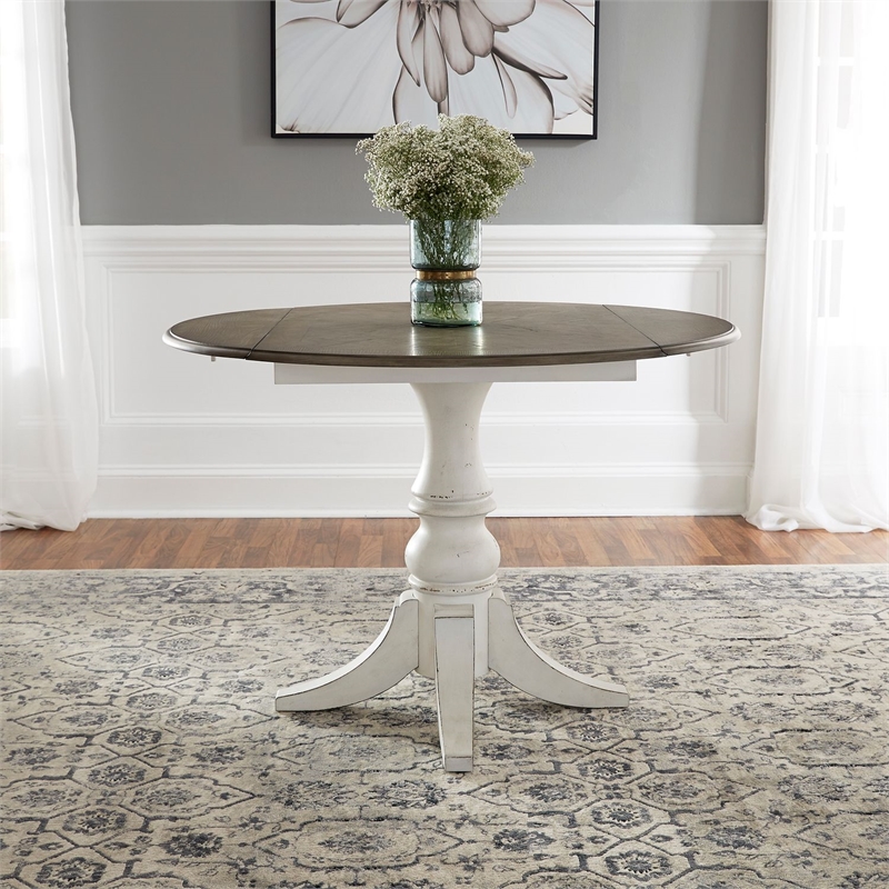 Liberty Furniture Magnolia Manor Opt 5 Piece Drop Leaf Dining Table Set - White