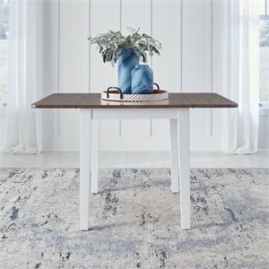 Liberty Furniture Landale Drop Leaf Table for Kitchen Dining Room - White