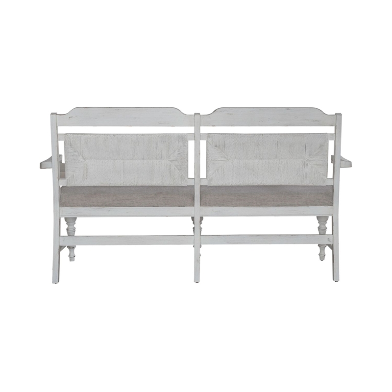 Liberty Furniture River Place Panel Back Bench for Dining Room - White