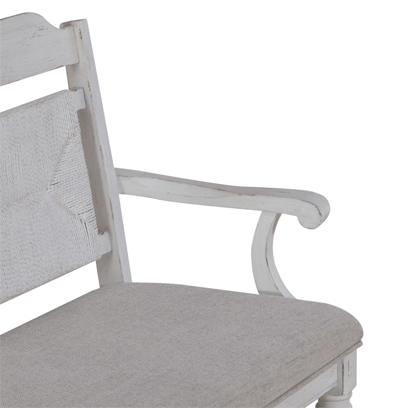 Liberty Furniture River Place Panel Back Bench for Dining Room - White