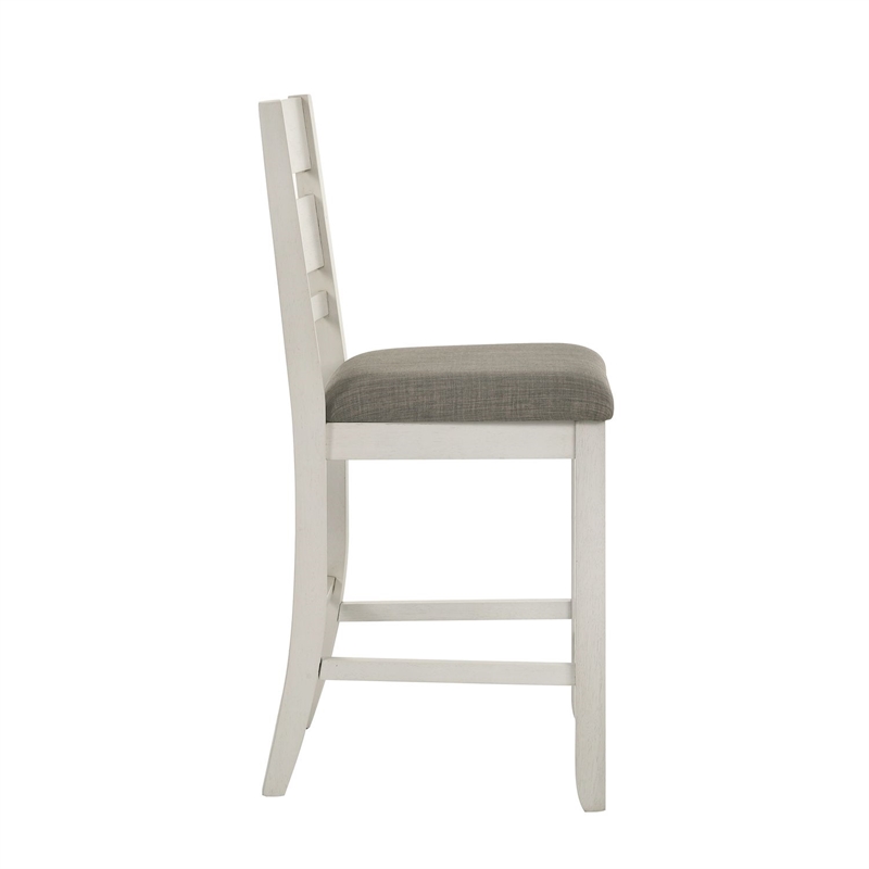 Liberty Furniture Brook Bay Slat Back Upholstered Counter Chairs Set of 2 White