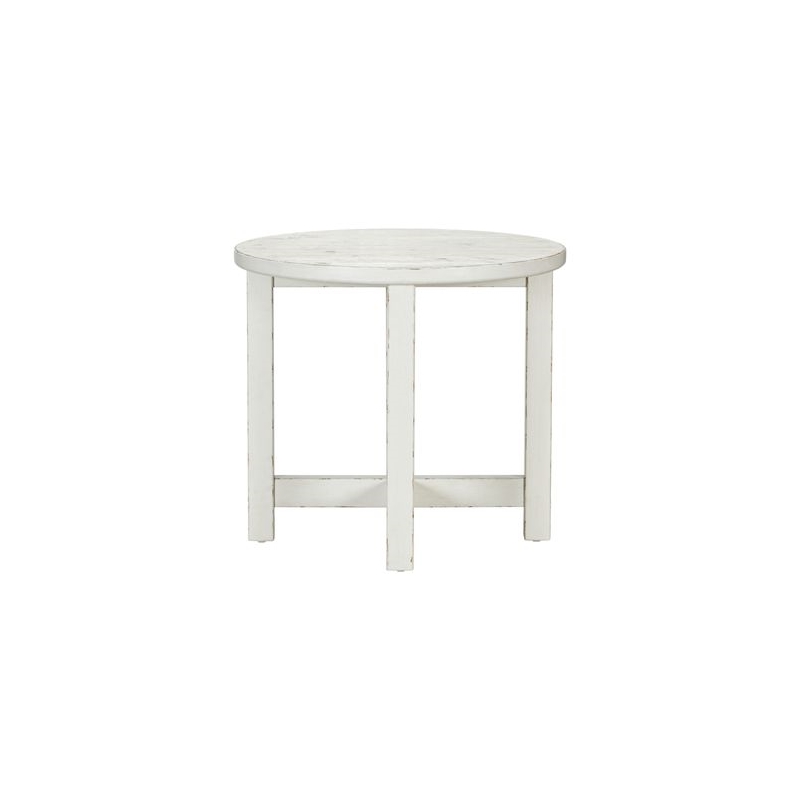 Liberty Furniture Backroads Round End Table - White W28 x D28 x H25