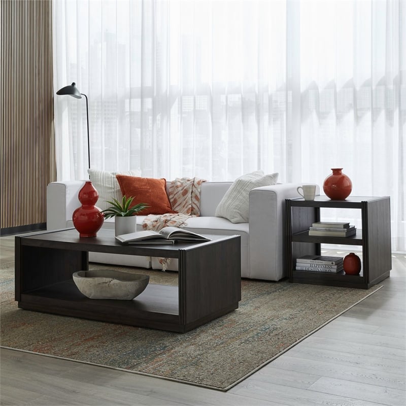Liberty Furniture Modern Edge 3 Piece Living Room Cocktail Table Set - Brown