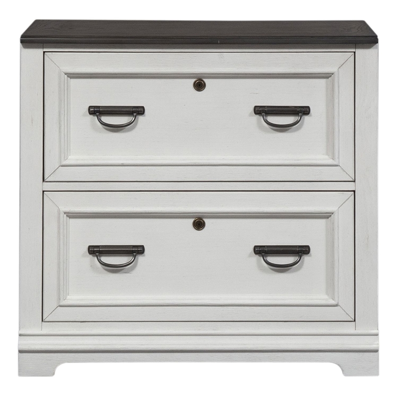 Liberty Furniture Allyson Park 2 Piece Set File Drawer Cabinet and Hutch - White