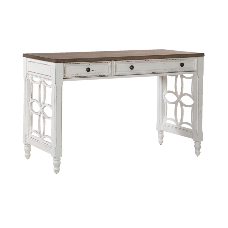Liberty Furniture Magnolia Manor Alt L Shaped Desk Home Office Set - White