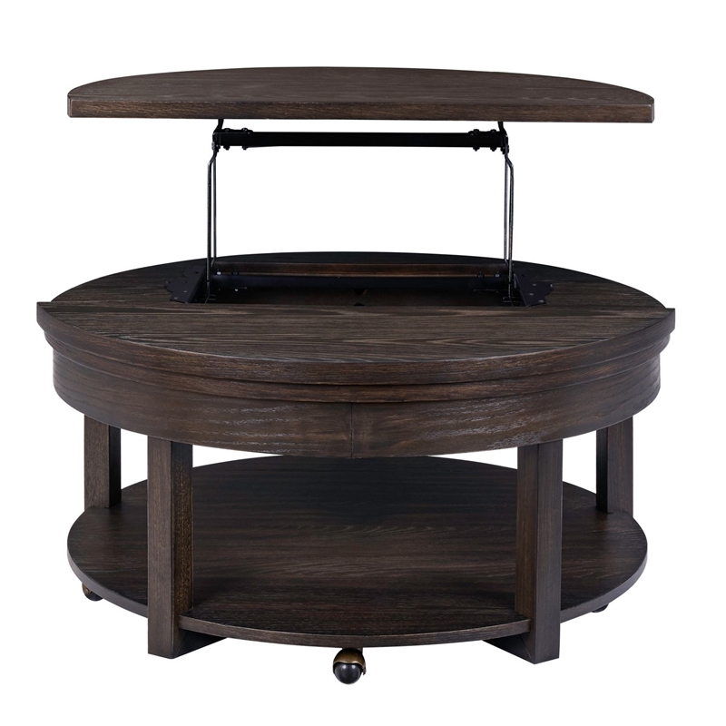 Liberty Furniture Weston Round Living Room Lift Top Cocktail Table - Brown