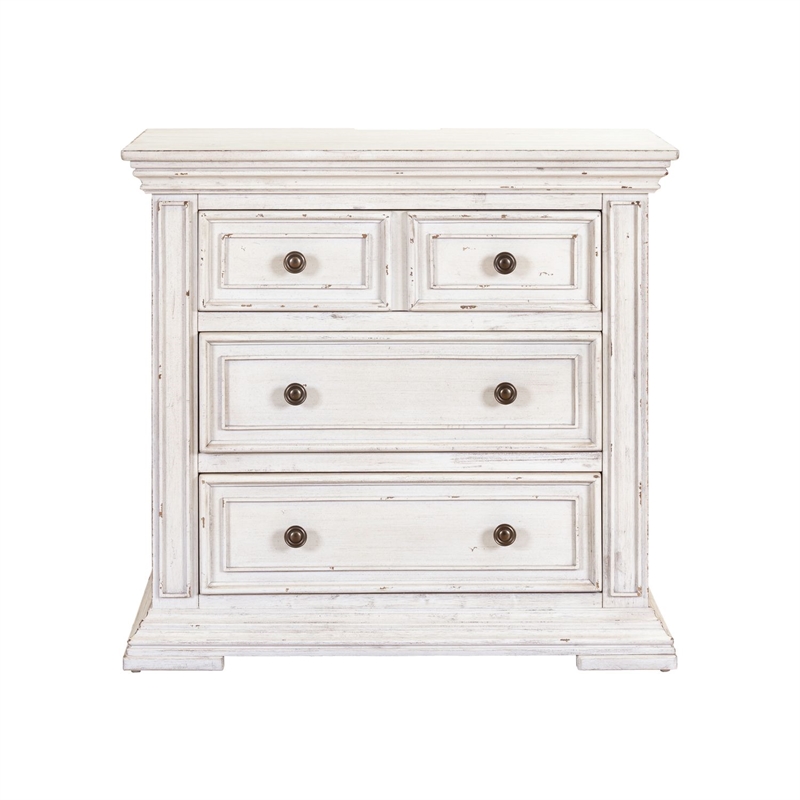 Liberty Furniture Big Valley Bedside Chest AC USB Charging Station - White