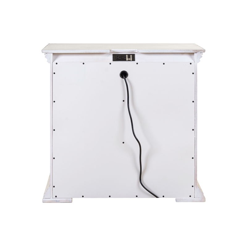 Liberty Furniture Big Valley Bedside Chest AC USB Charging Station - White