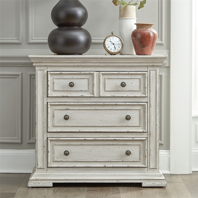 Liberty Furniture Big Valley Bedside Chest AC USB Charging Station - White