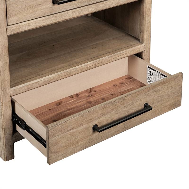 Liberty Furniture Proximity Place Bedside Chest AC USB Charging Station - Brown