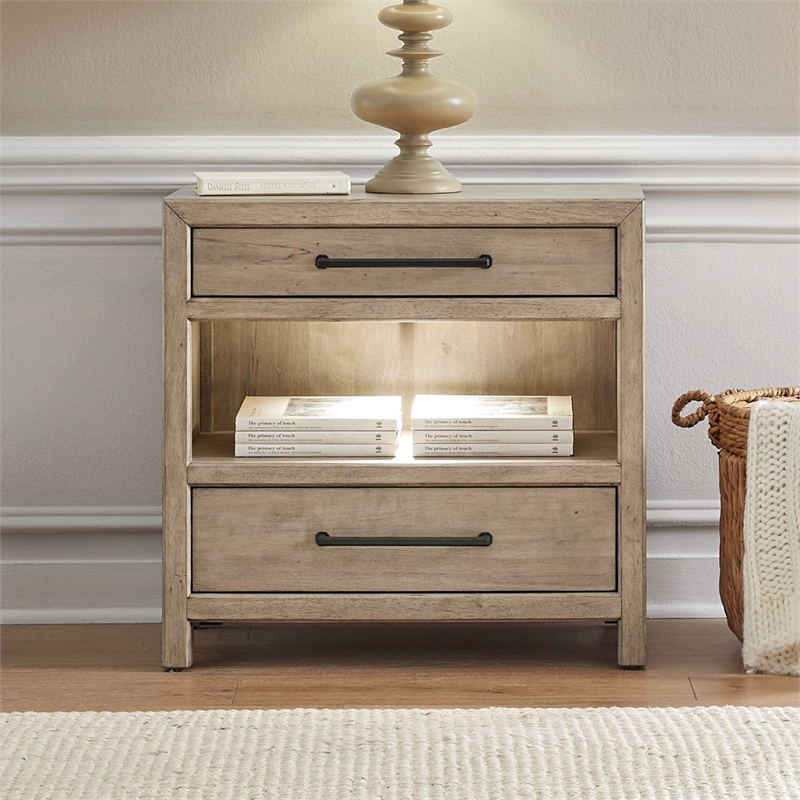 Liberty Furniture Proximity Place Bedside Chest AC USB Charging Station - Brown