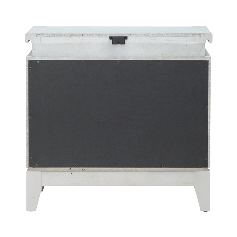 Liberty Furniture Reflections Nightstand with Lights & Charging Station White